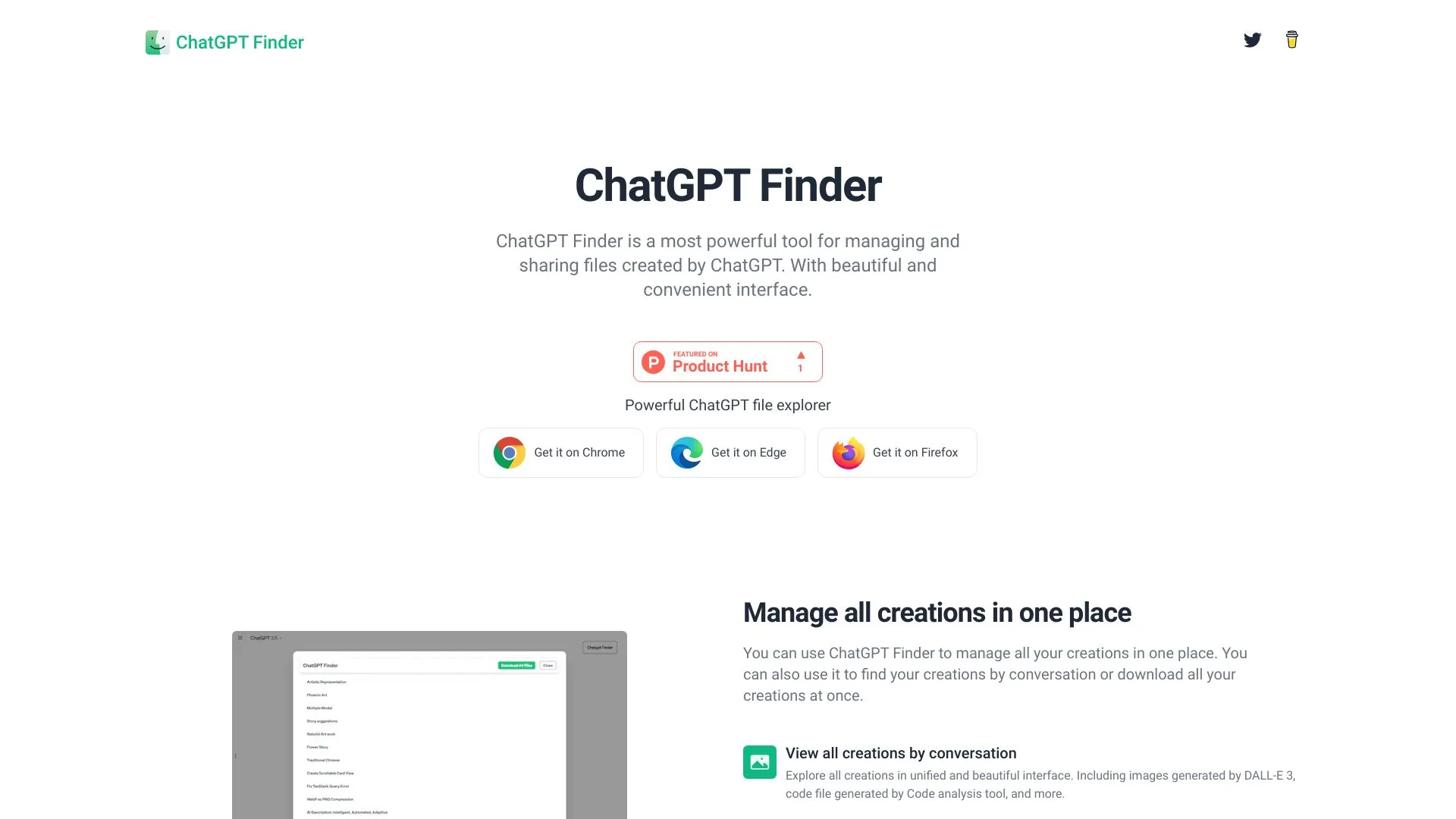 ChatGPT Finder screenshot