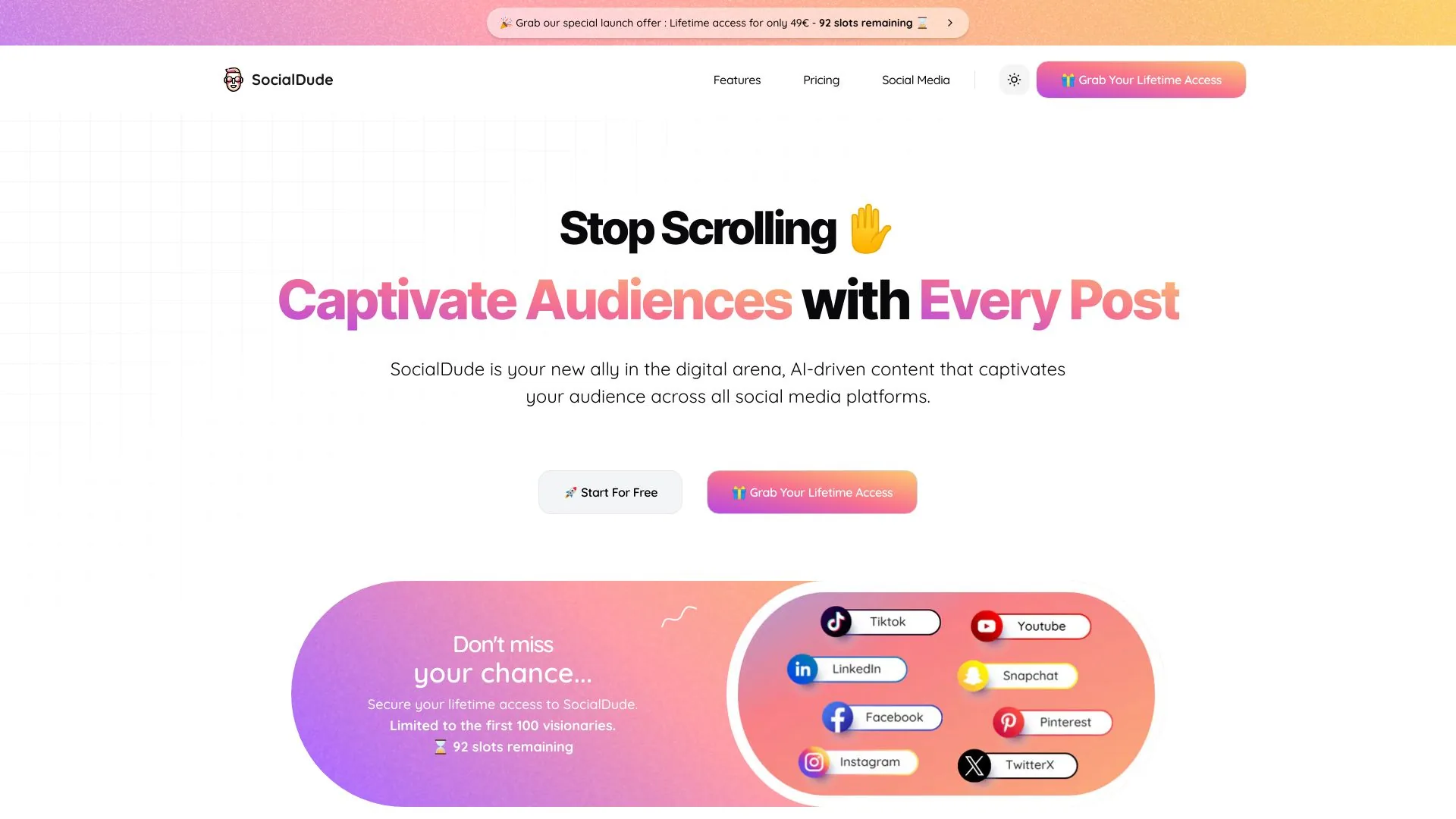 SocialDude screenshot