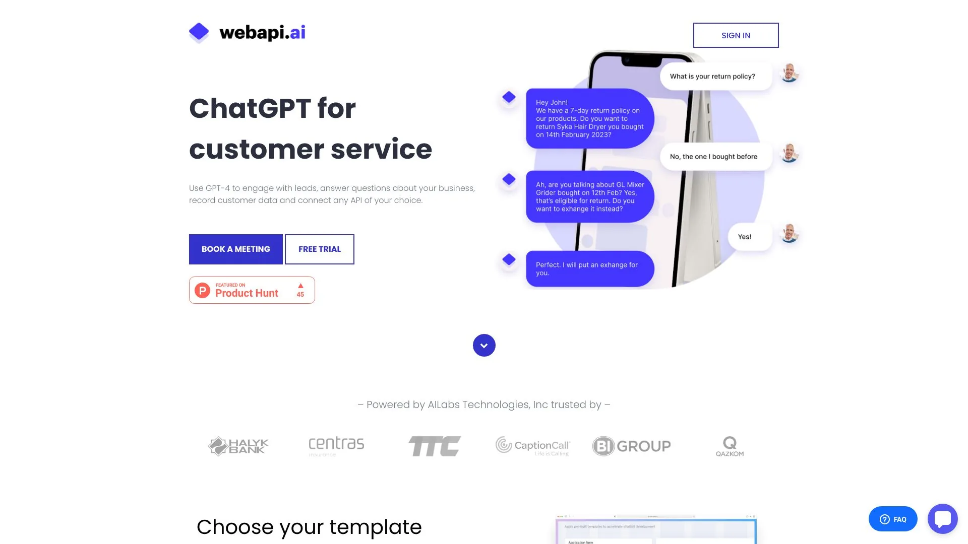 Webapi.ai - GPT-4 AI Chatbot Building Platform screenshot