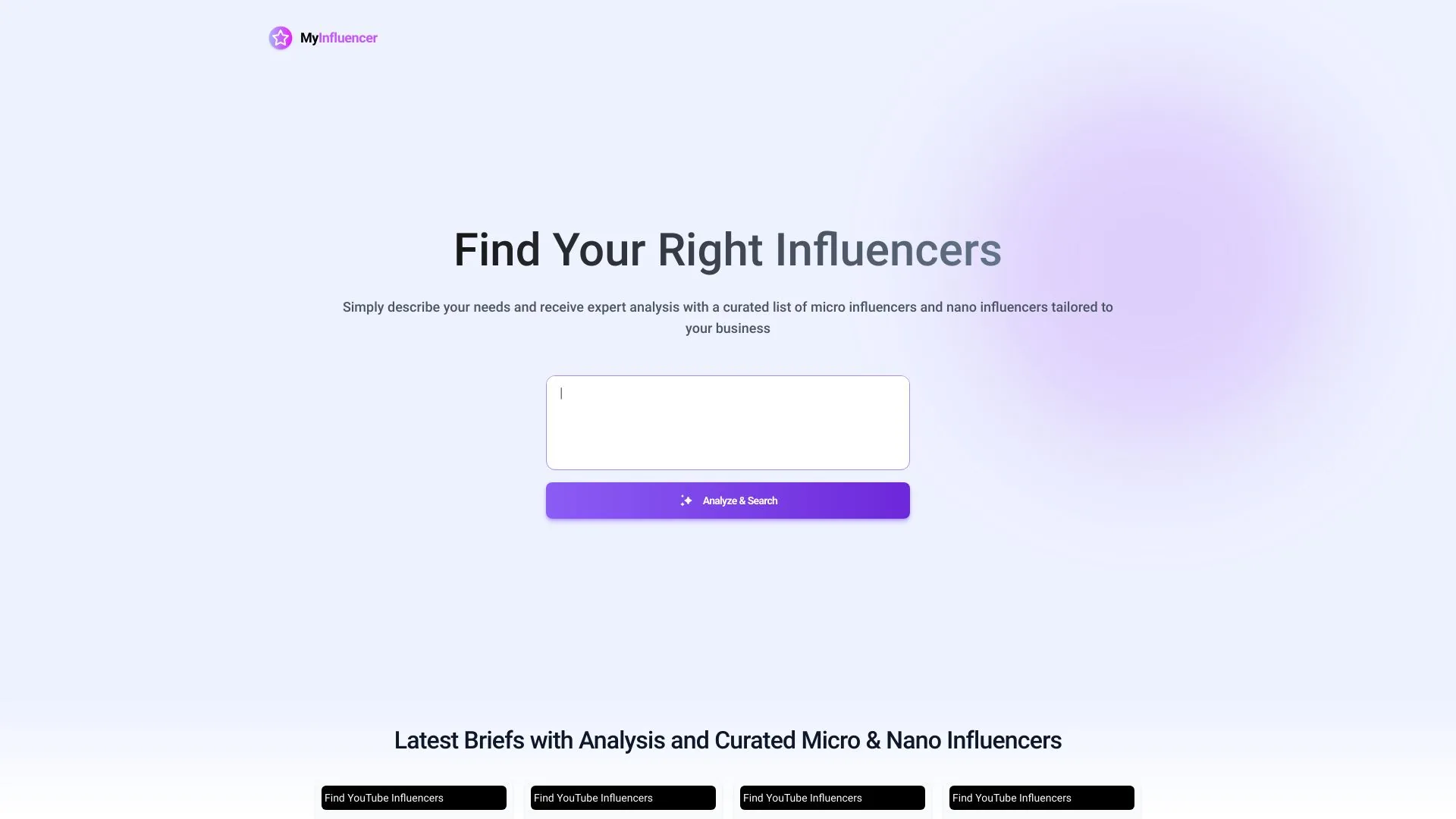 MyInfluencer - Find the Right Influencers for small businesses and startups screenshot