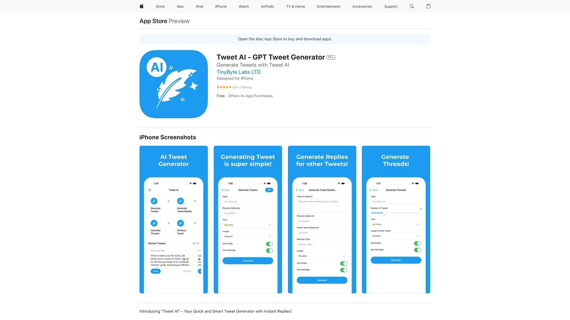 Tweet AI - AI Tweet Generator screenshot
