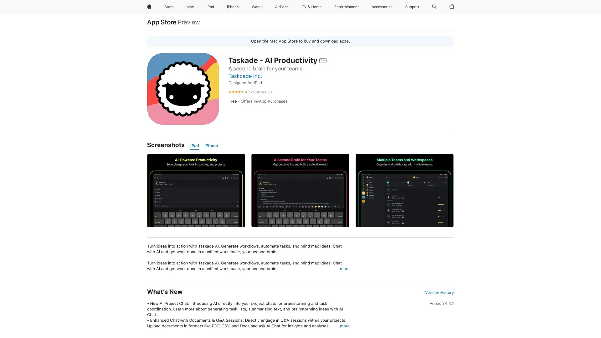 Taskade screenshot