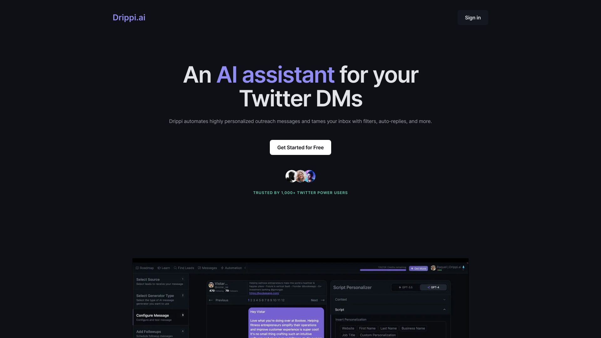 Drippi.ai screenshot