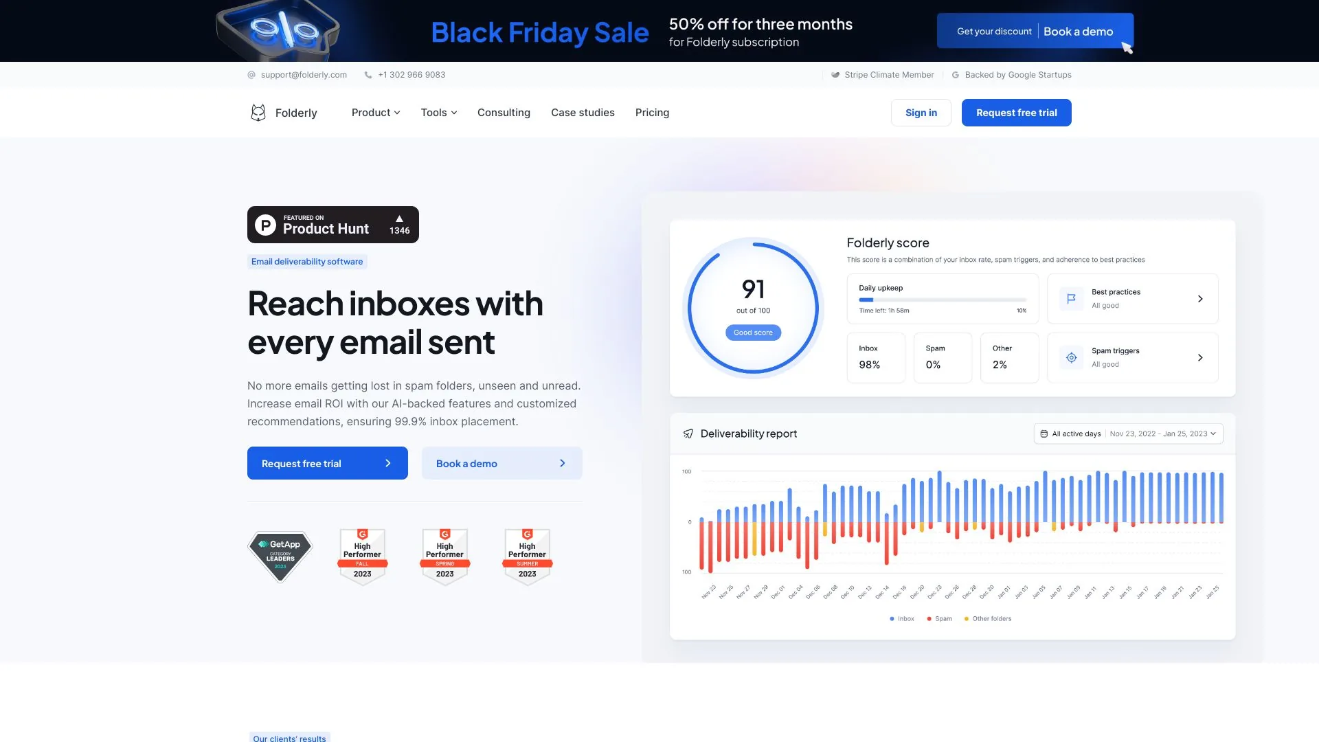 Folderly | Email Deliverability Software to Skyrocket Outreach Campaigns screenshot