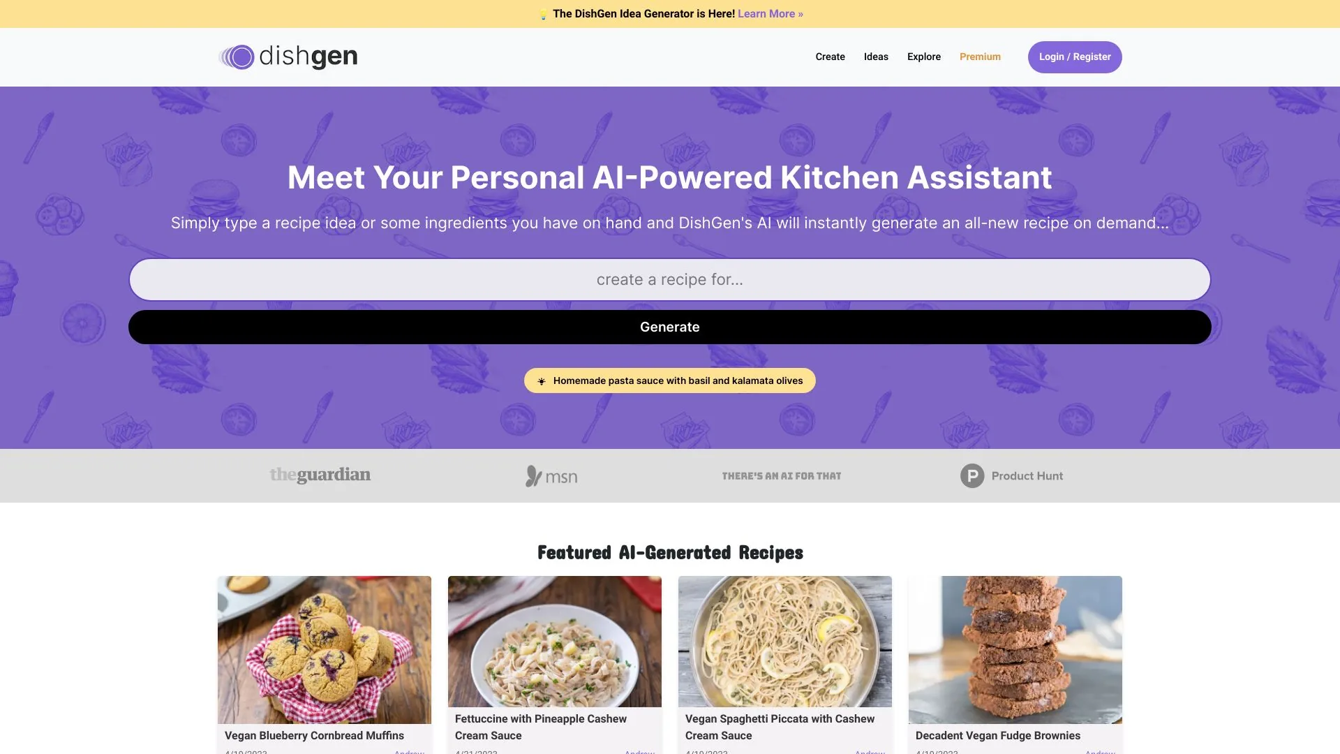 DishGen screenshot