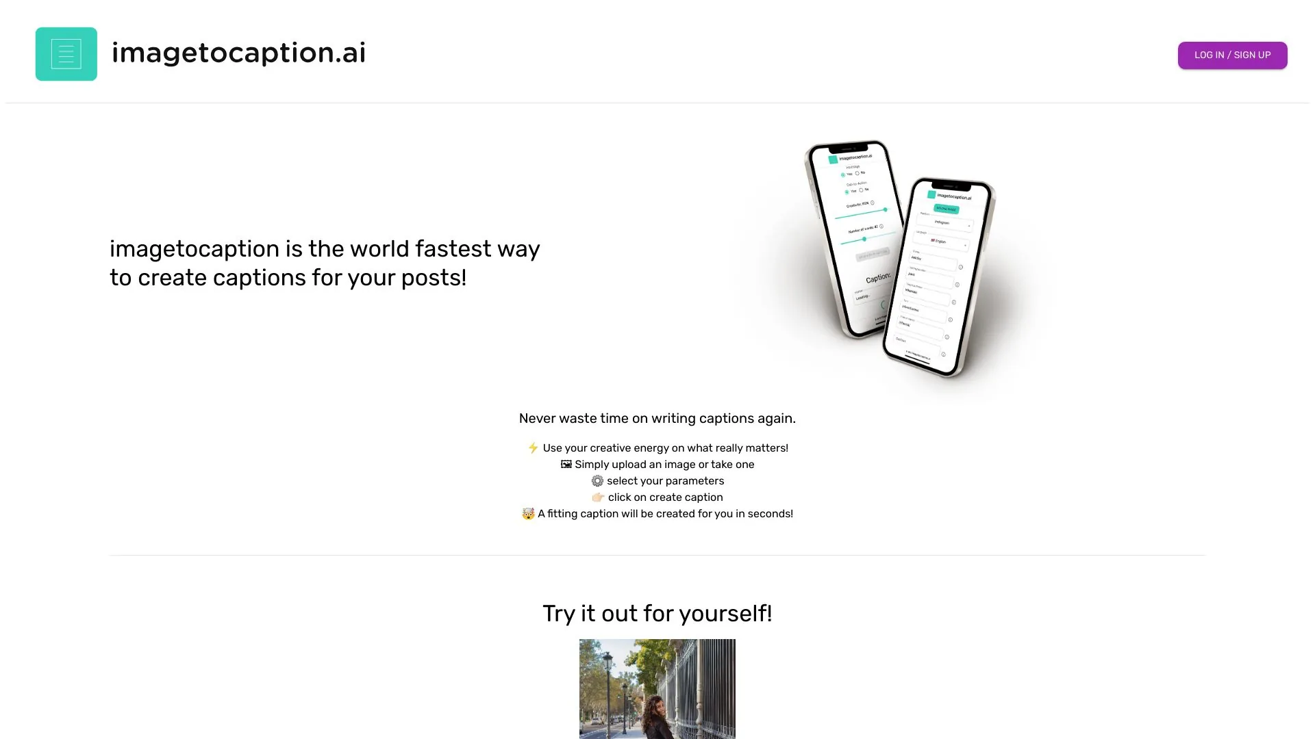 imagetocaption.ai screenshot
