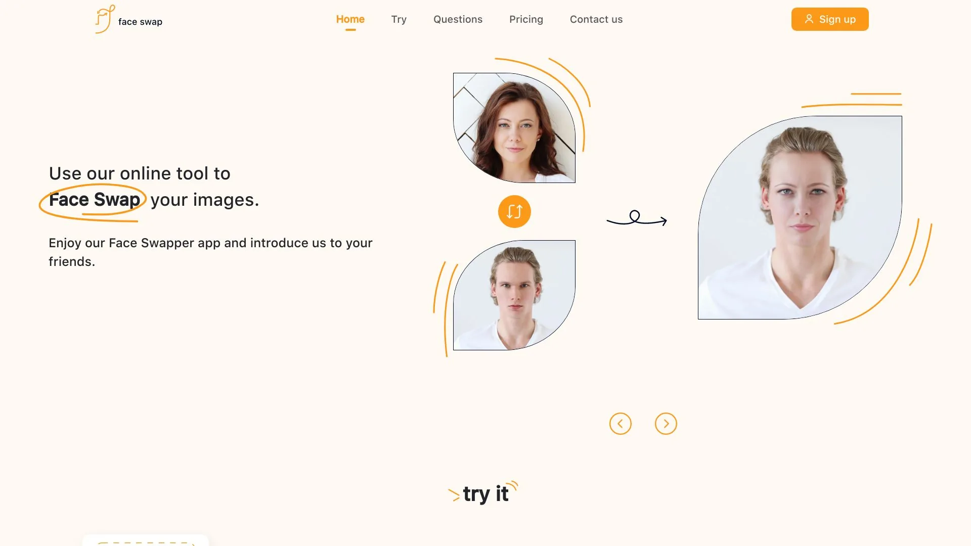 face swapper online screenshot