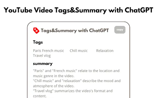 YouTube Tags Viewer with ChatGPT screenshot