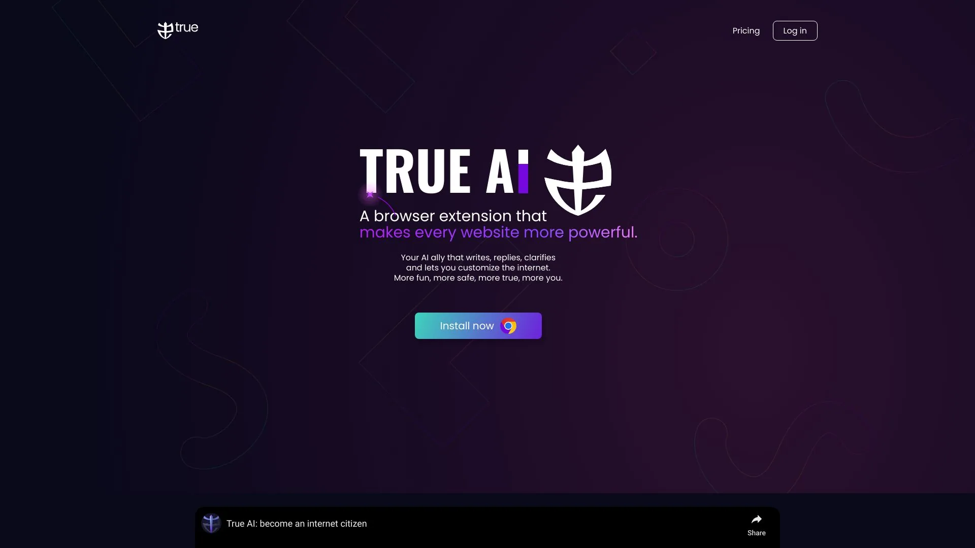 True Plugin screenshot