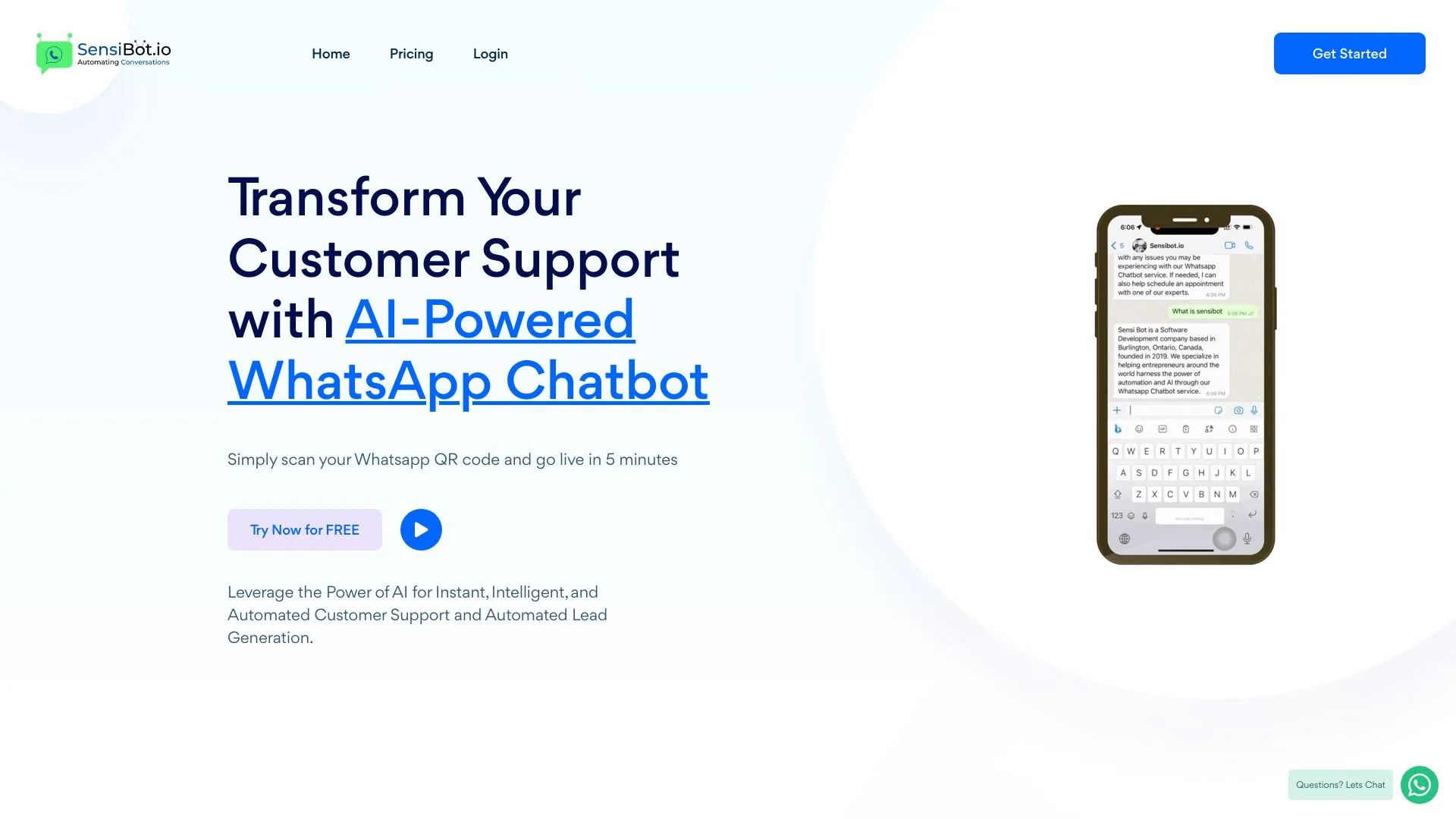 SensiBot screenshot