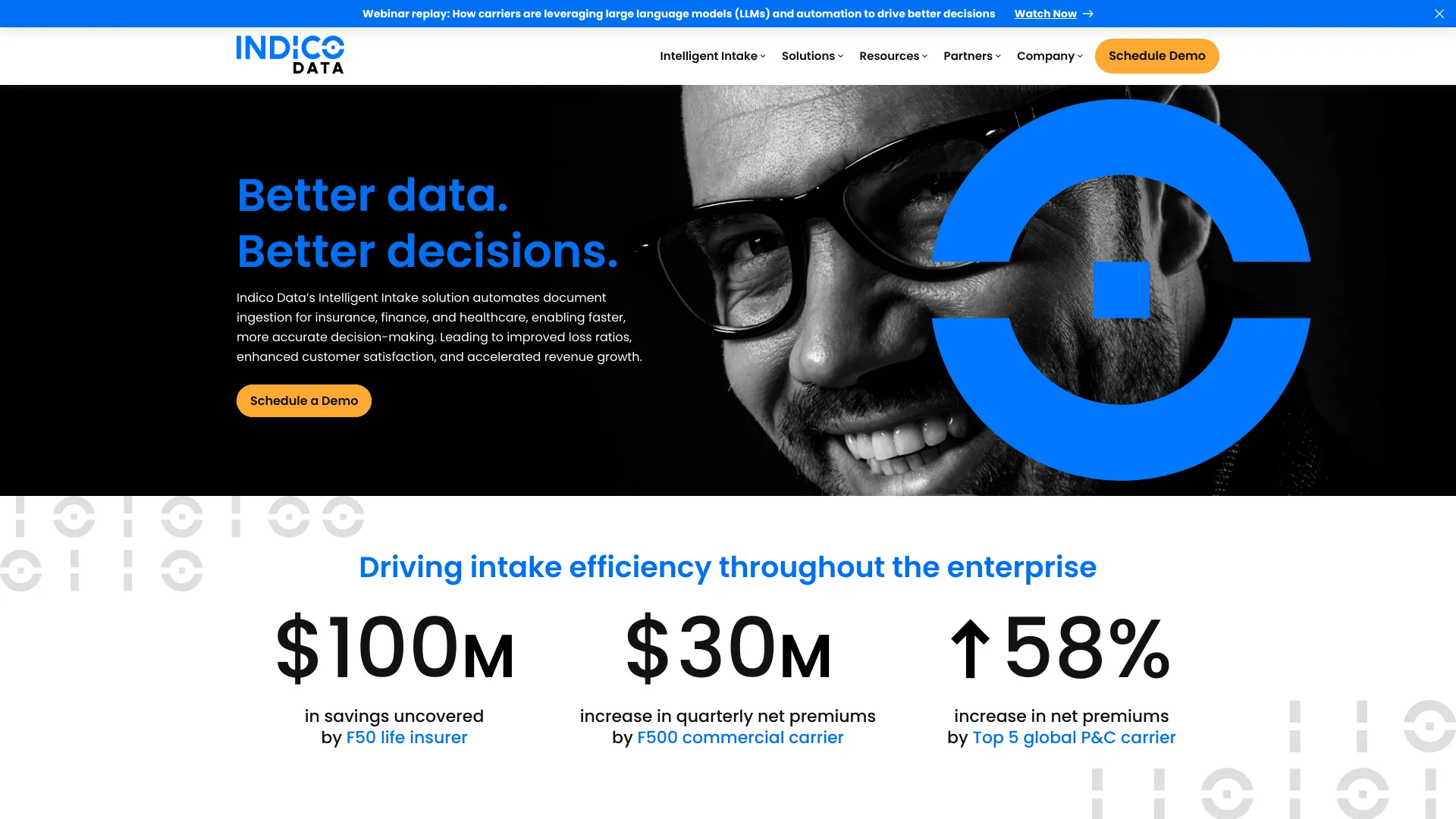 The Intelligent Intake Company - Indico Data screenshot