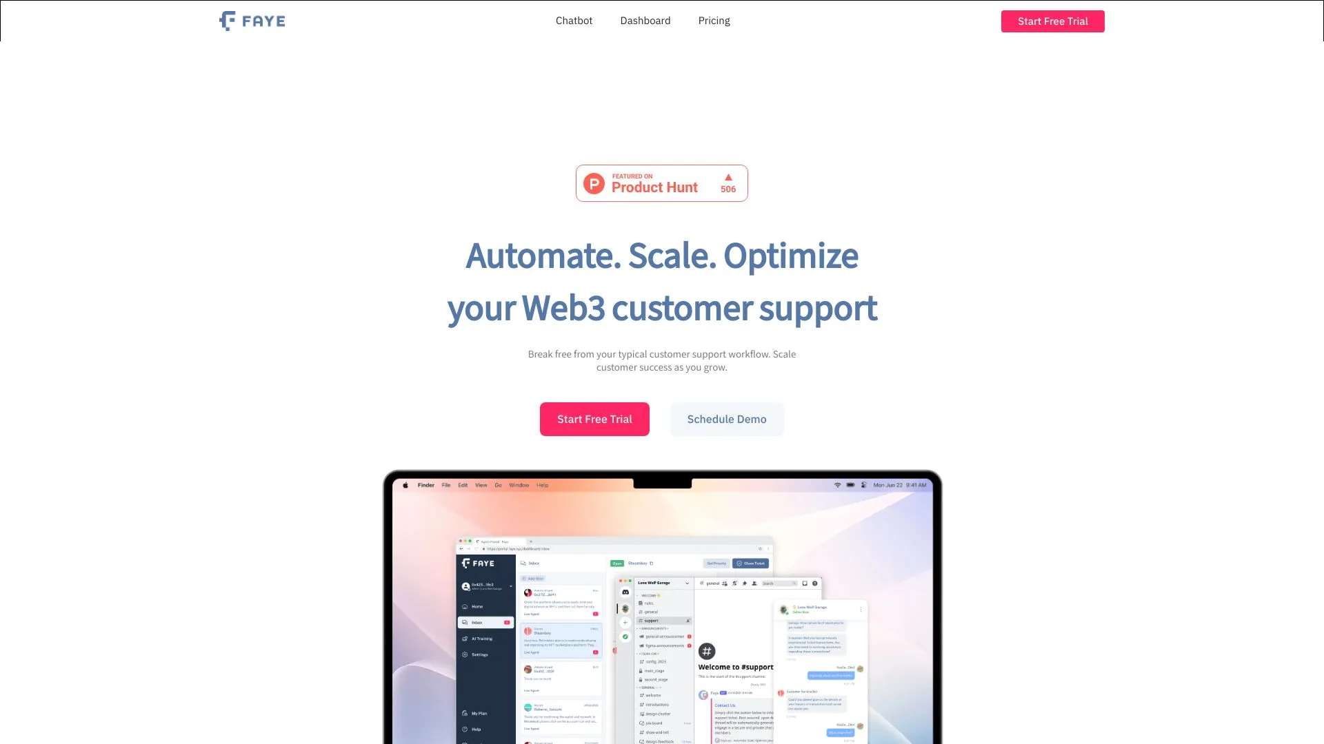 Faye - Web3 Customer Success Helpdesk screenshot