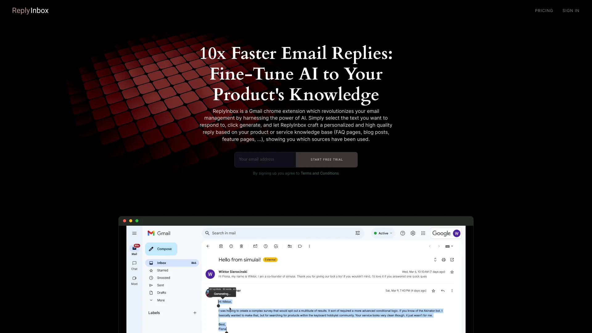 ReplyInbox screenshot