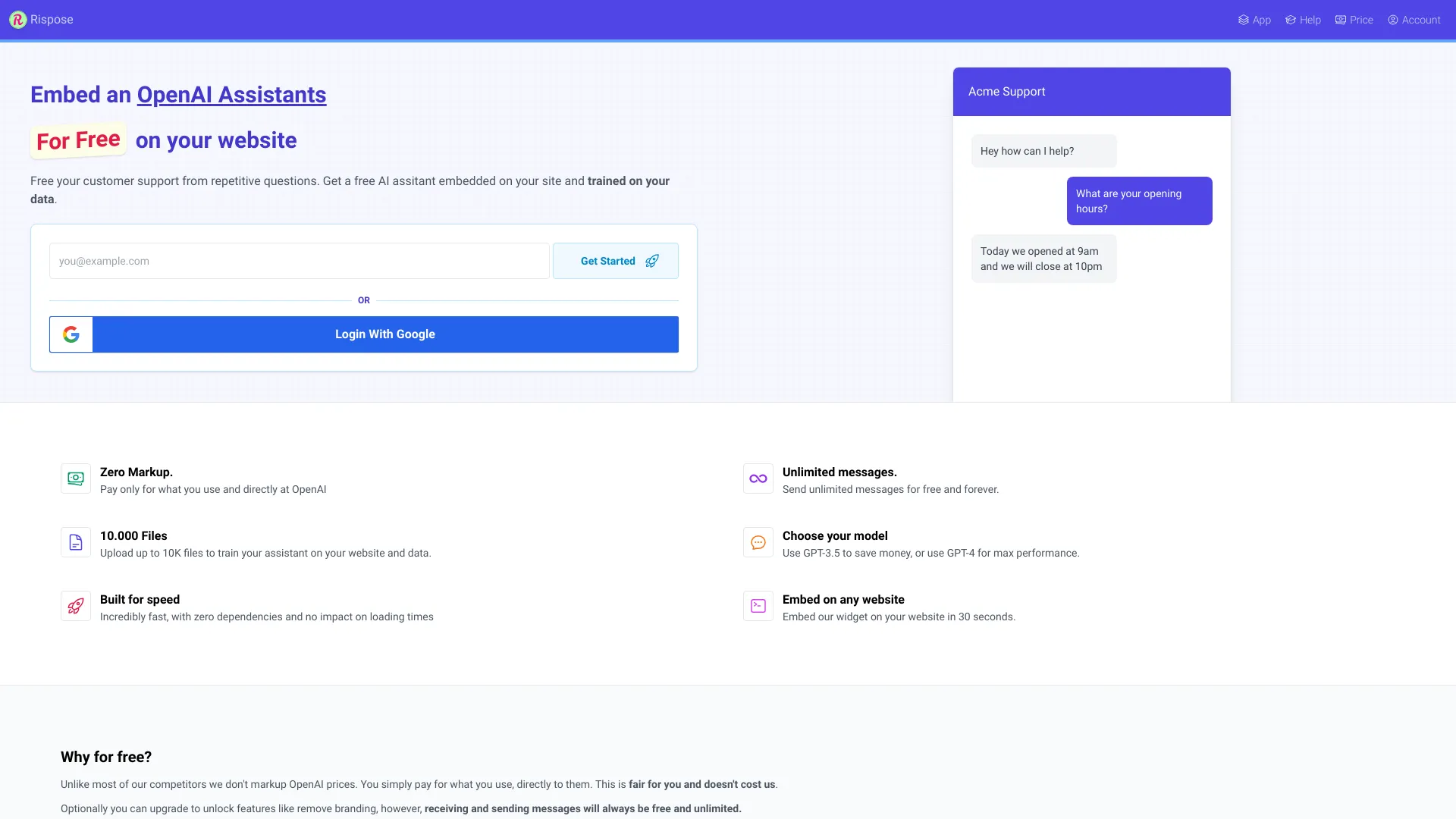 Rispose screenshot