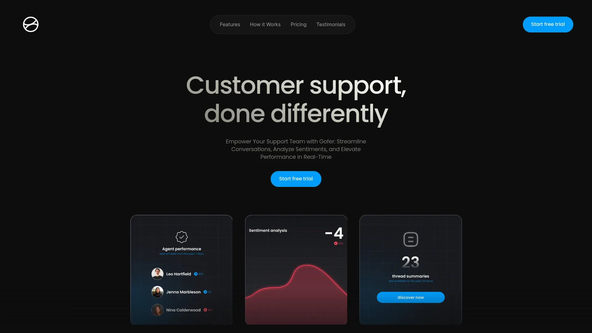 Gofer Customer Support AI screenshot