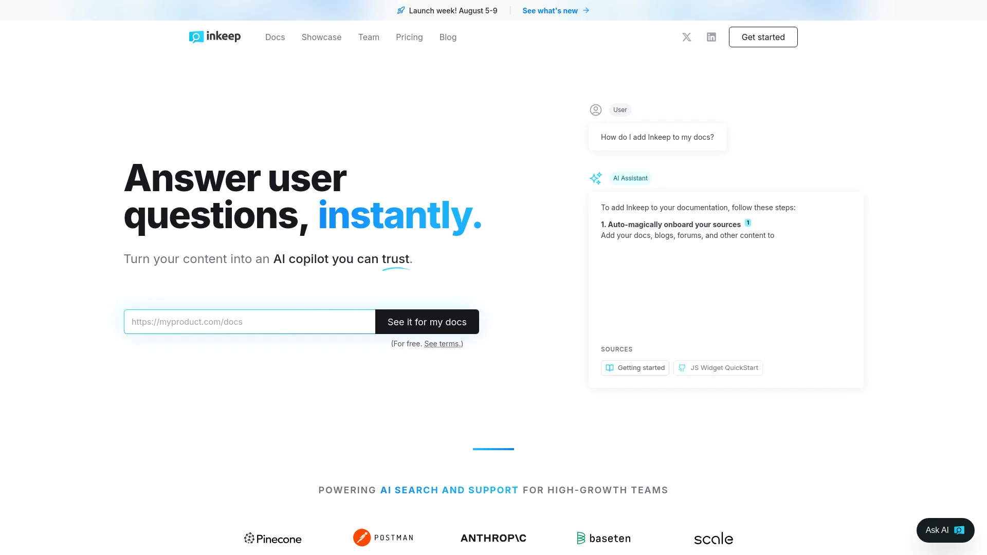 Inkeep screenshot