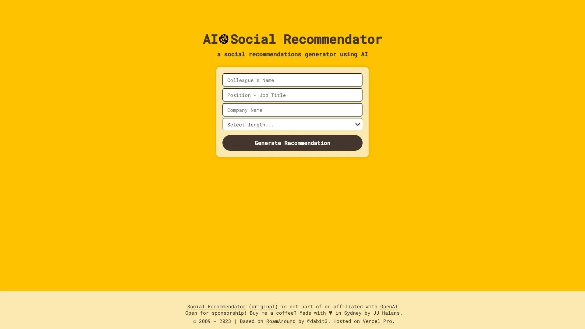 AI Social Recommendator screenshot