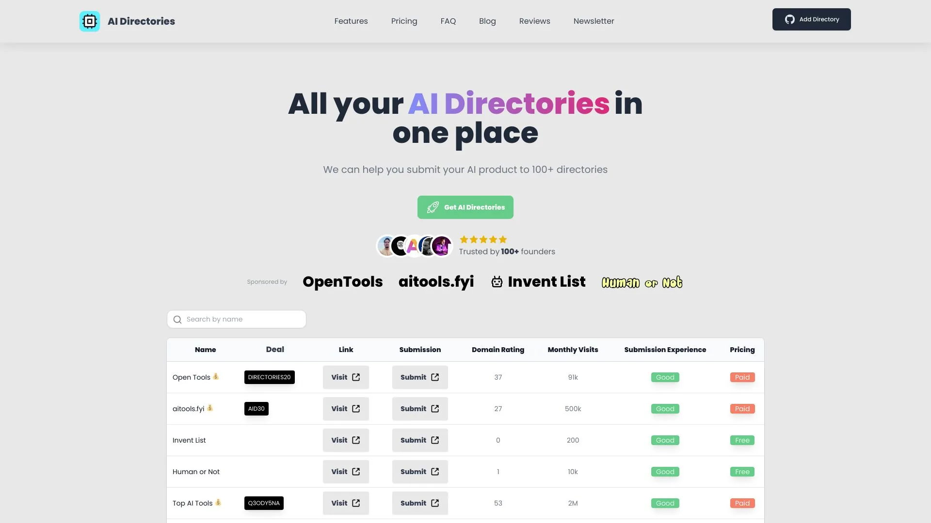 AI Directories screenshot