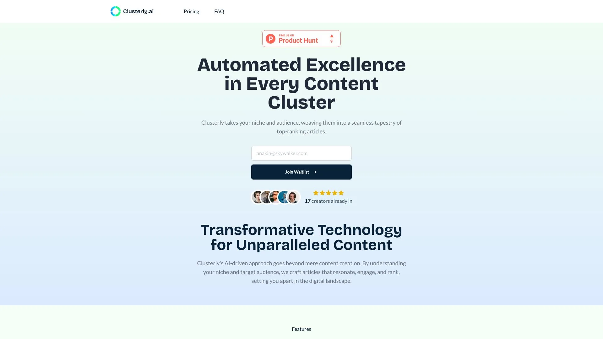 Clusterly.ai screenshot