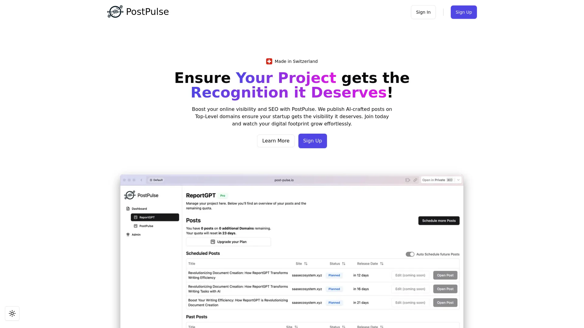 PostPulse screenshot