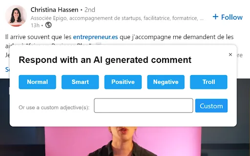 Social GPT Chrome Extension screenshot