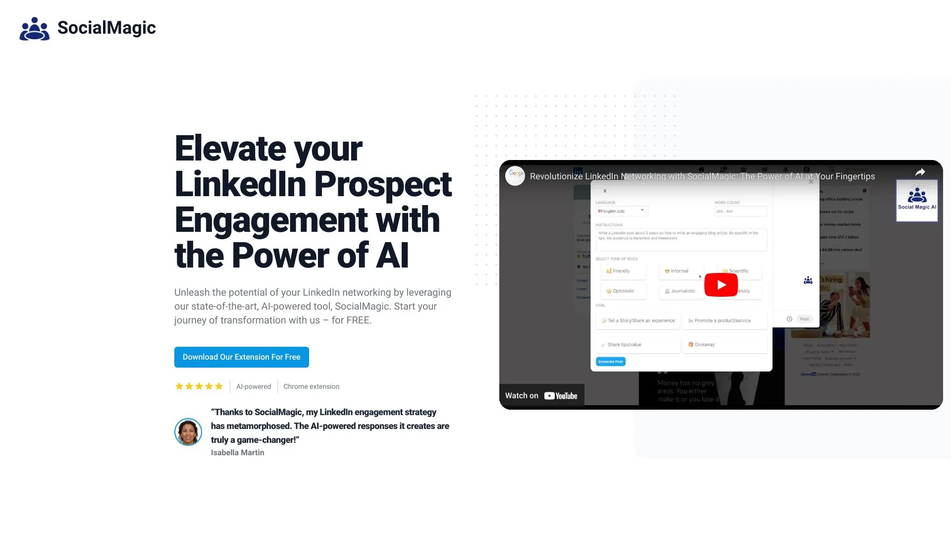 Social Magic | Efficient LinkedIn AI Tool screenshot