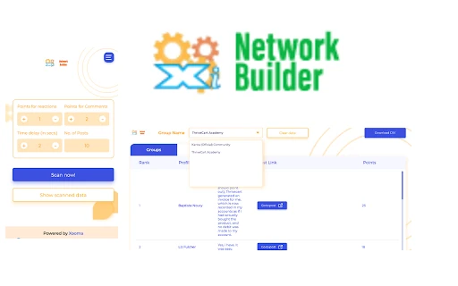 Xooma Intelligence Network Builder screenshot