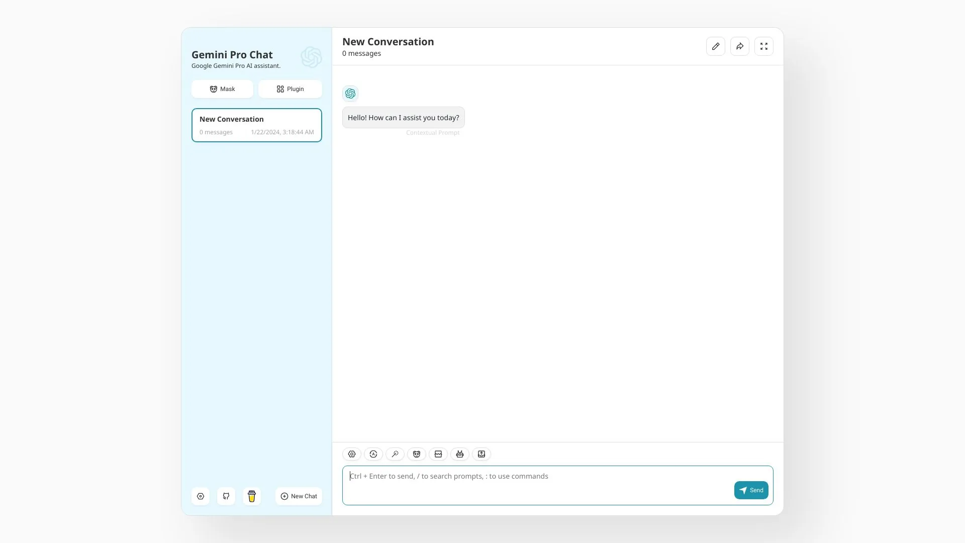 Google Gemini Pro Chat WebUI screenshot