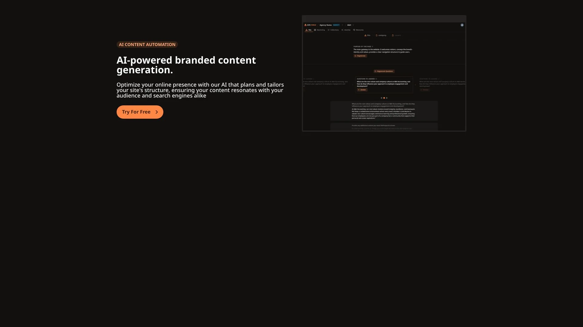 SiteForge screenshot