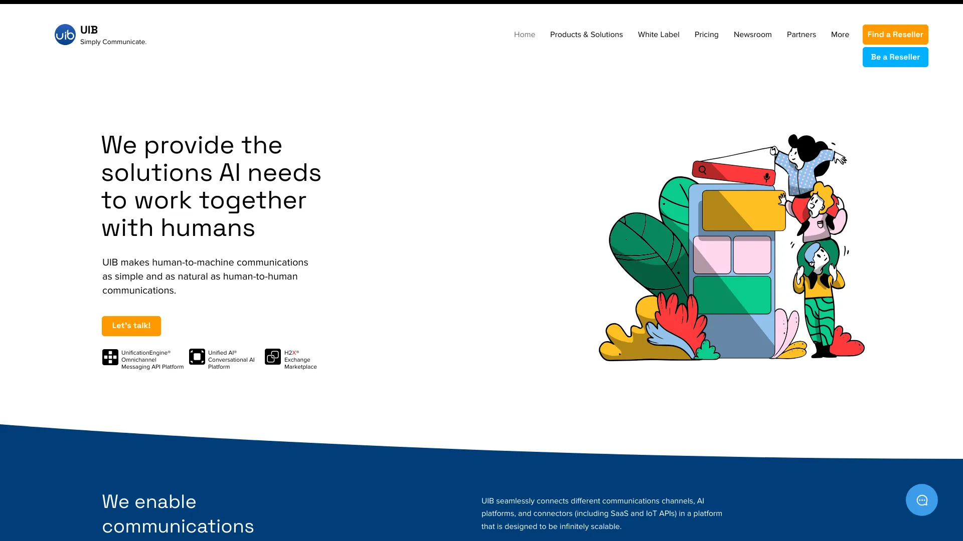 UIB omnichannel MSP and conversational AI platforms screenshot