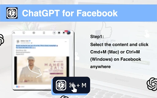 ChatGPT for Facebook screenshot