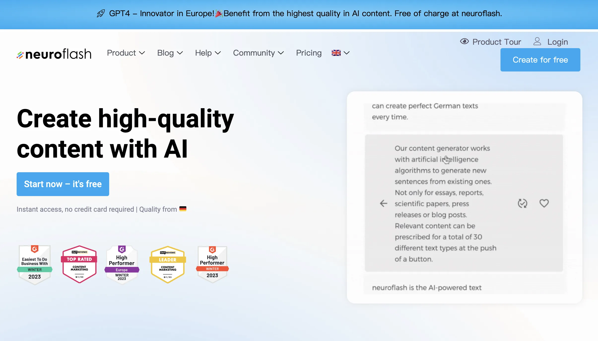 neuroflash screenshot