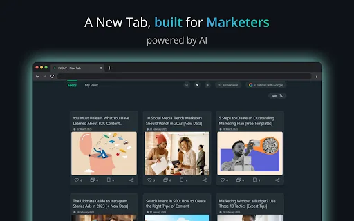 EVOLV New Tab screenshot