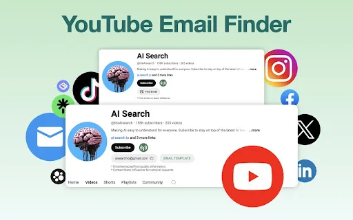 YouTube Email Finder screenshot