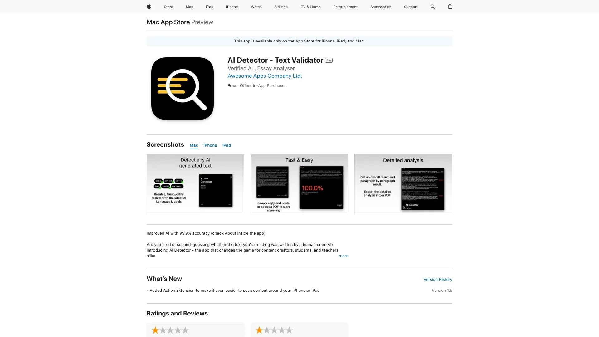 AI Detector screenshot