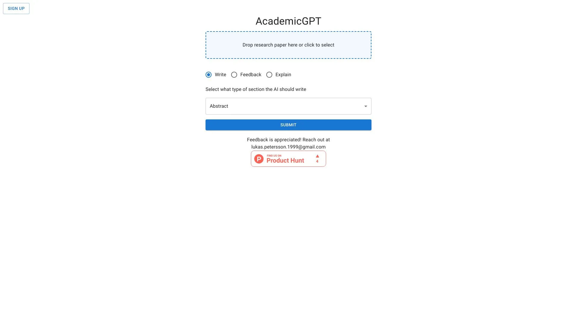 AcademicGPT screenshot