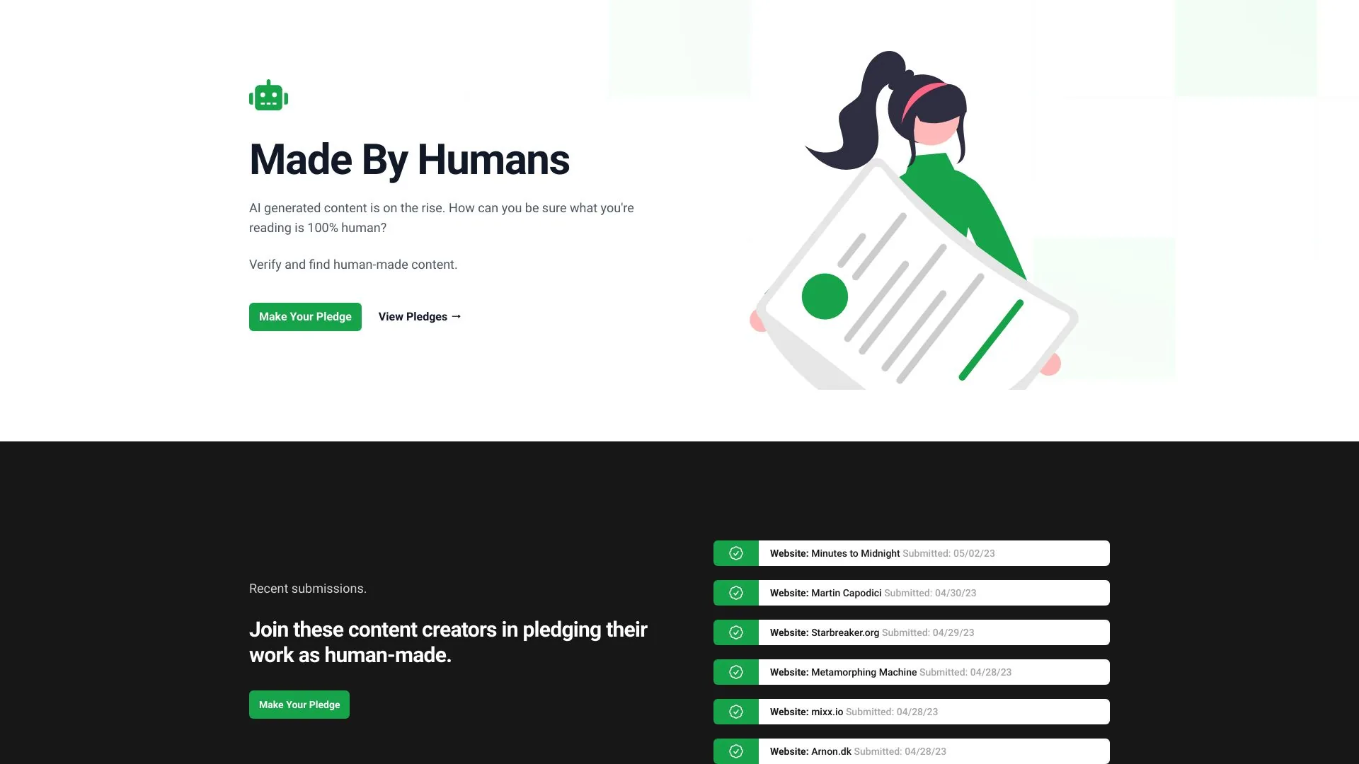 Nonbot.org screenshot