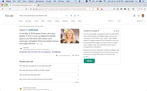 TruthGPT for Google screenshot