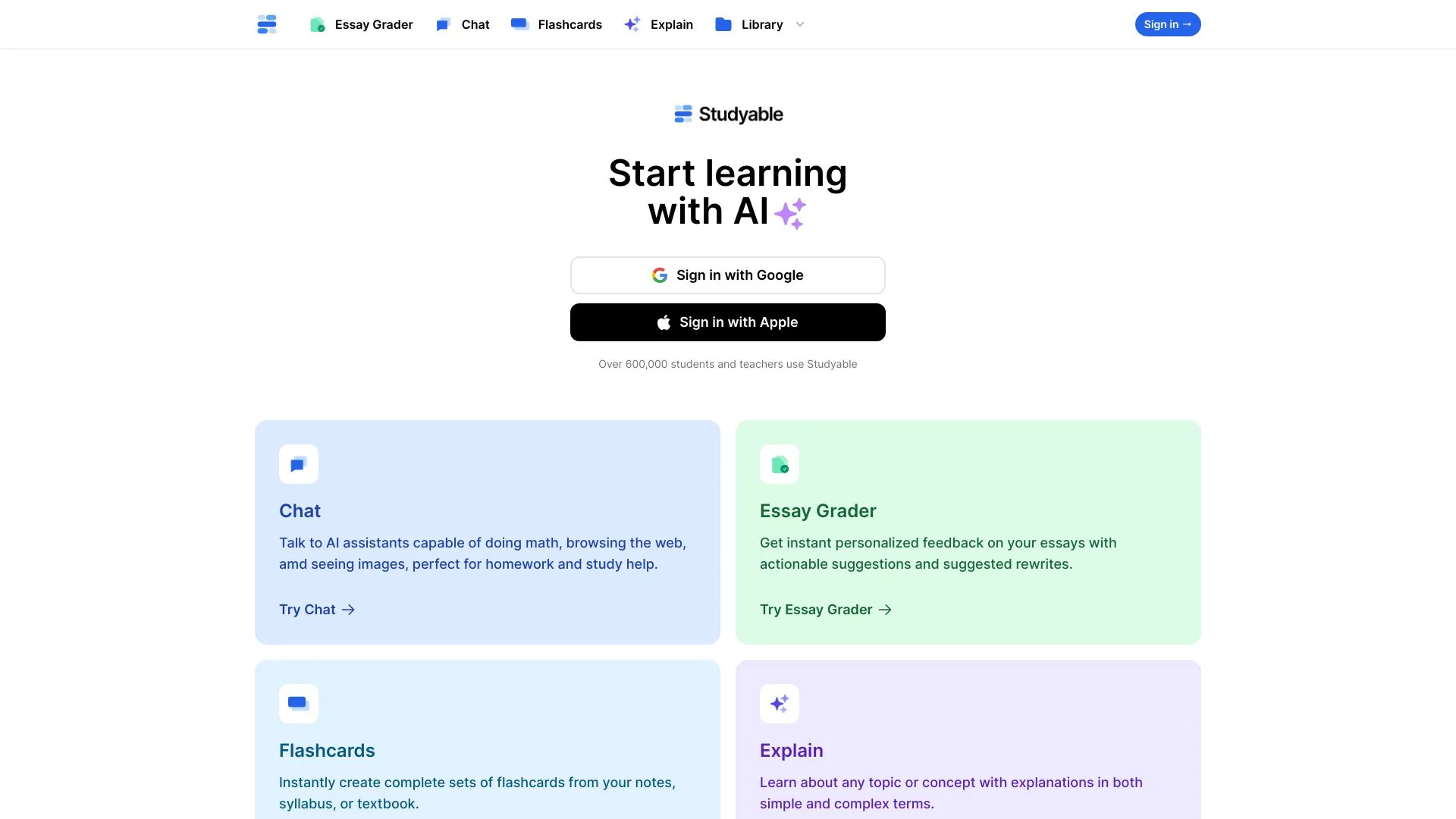 Studyable - AI Learning Tools & Flash Cards screenshot