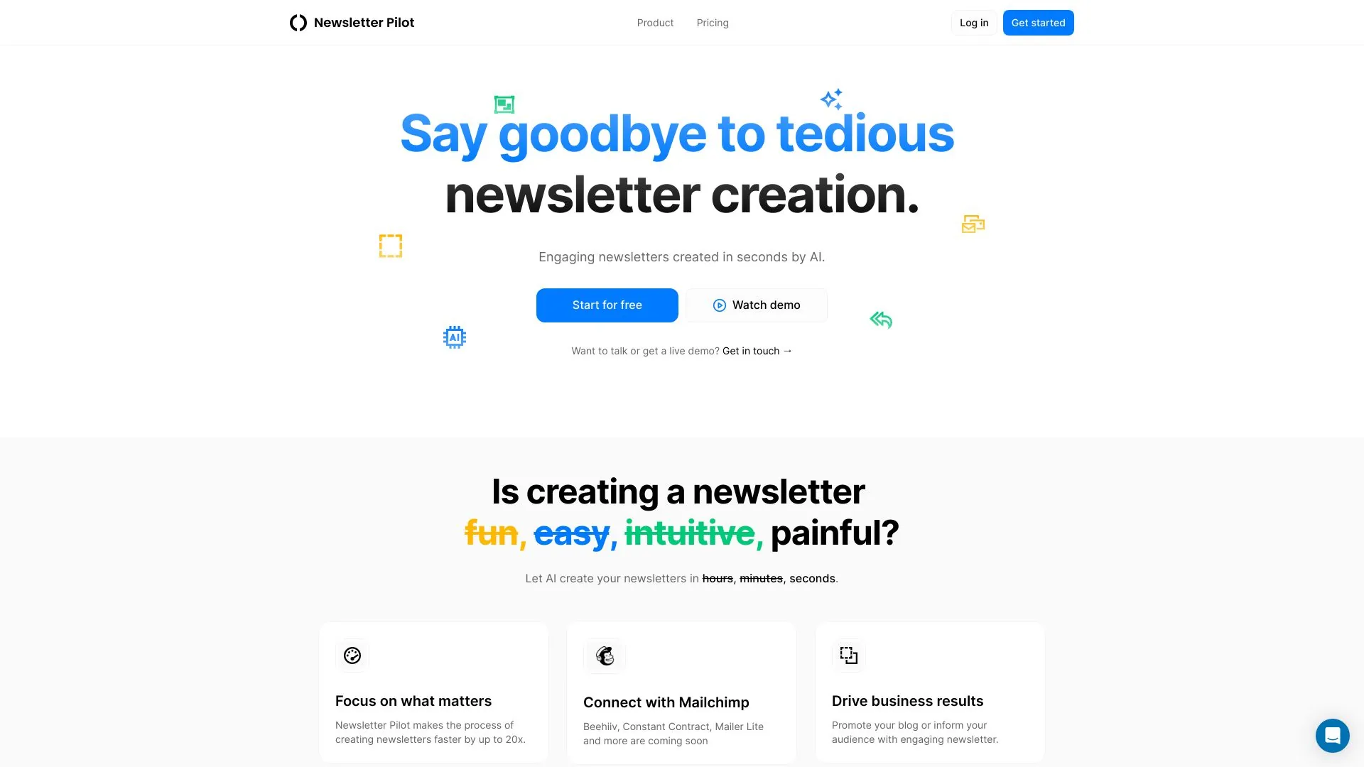 Newsletter Pilot screenshot