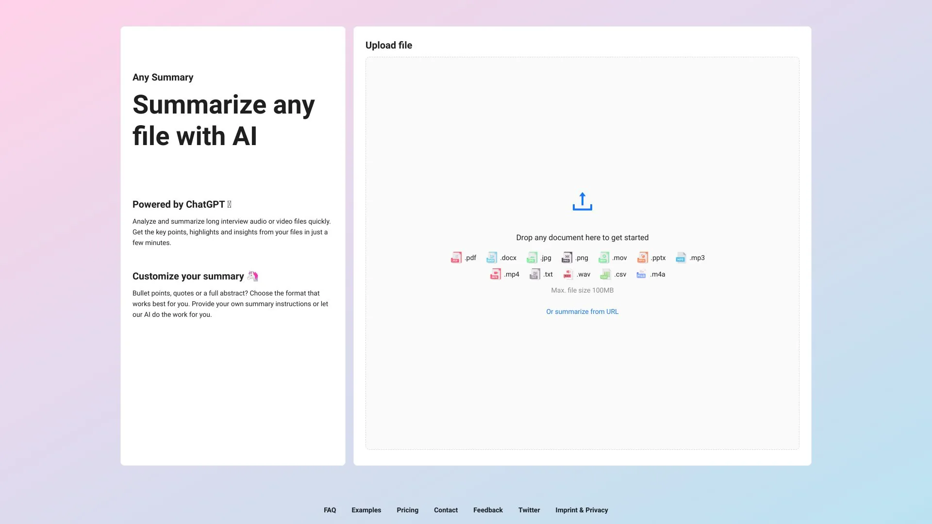 AnySummary screenshot