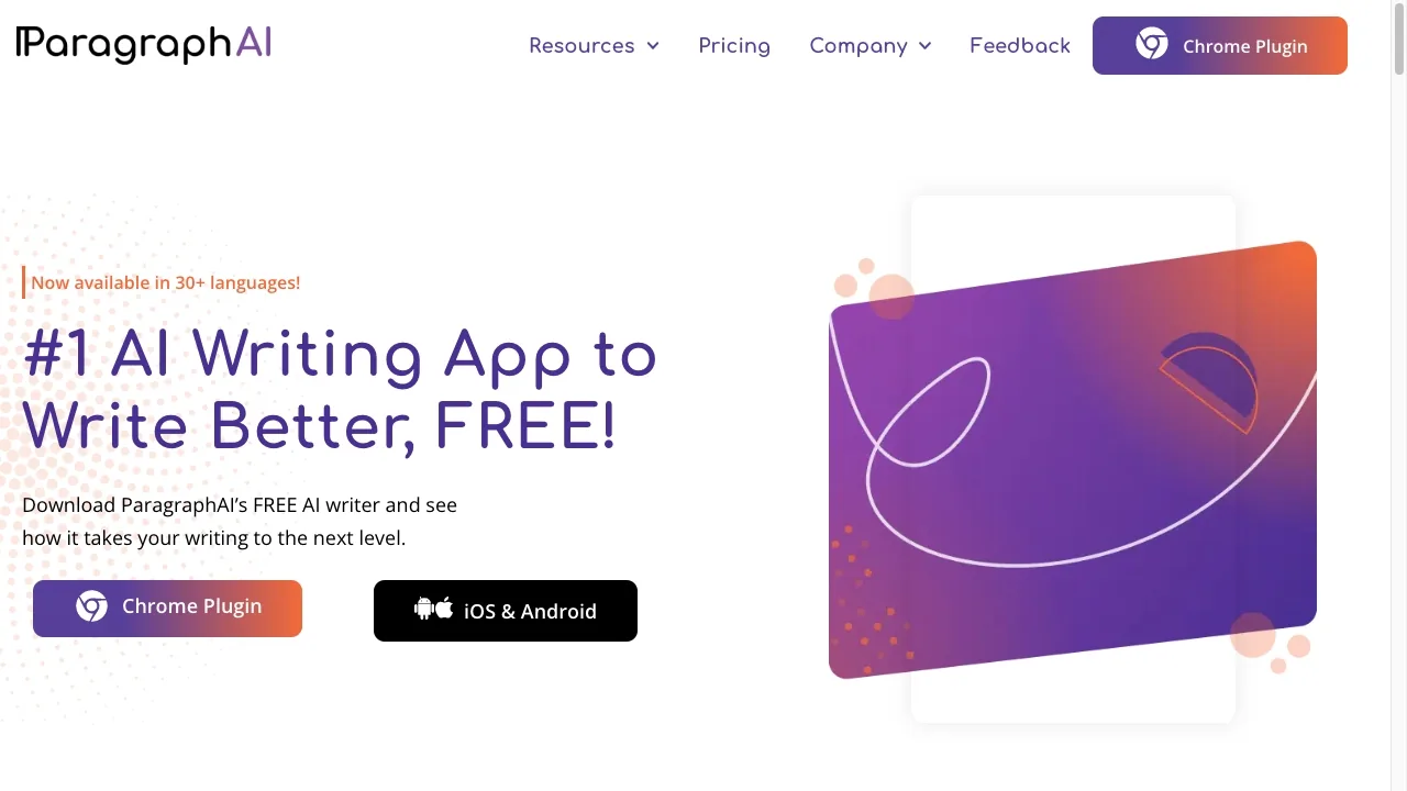 ParagraphAI - Leading AI Writing Assistant App screenshot
