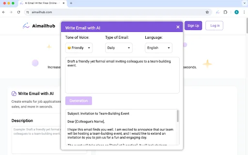 Aimailhub screenshot