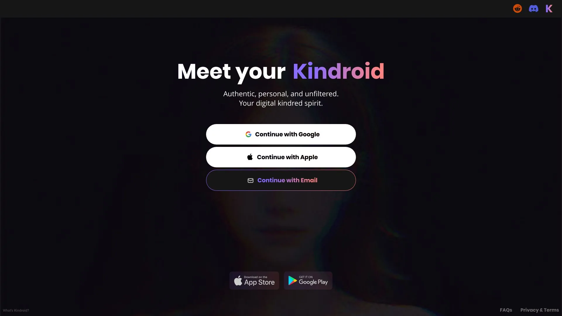 Kindroid screenshot