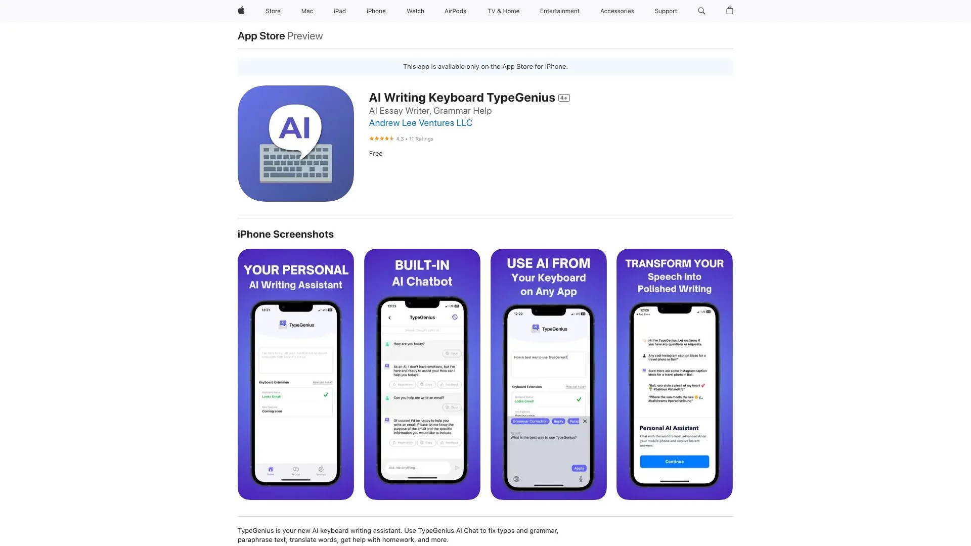 TypeGenius screenshot