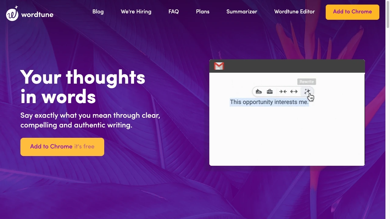 Wordtune screenshot
