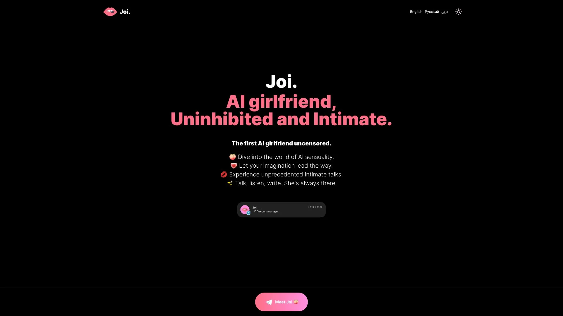 Joi - 人工智能女友，尽享福利 screenshot