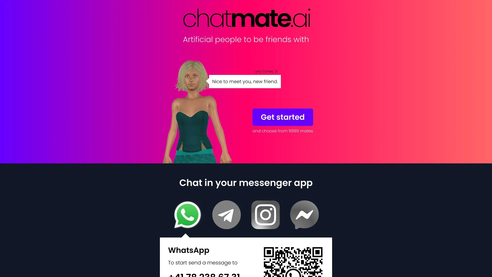 Chatmate AI - 与人工智能成为朋友的平台 screenshot
