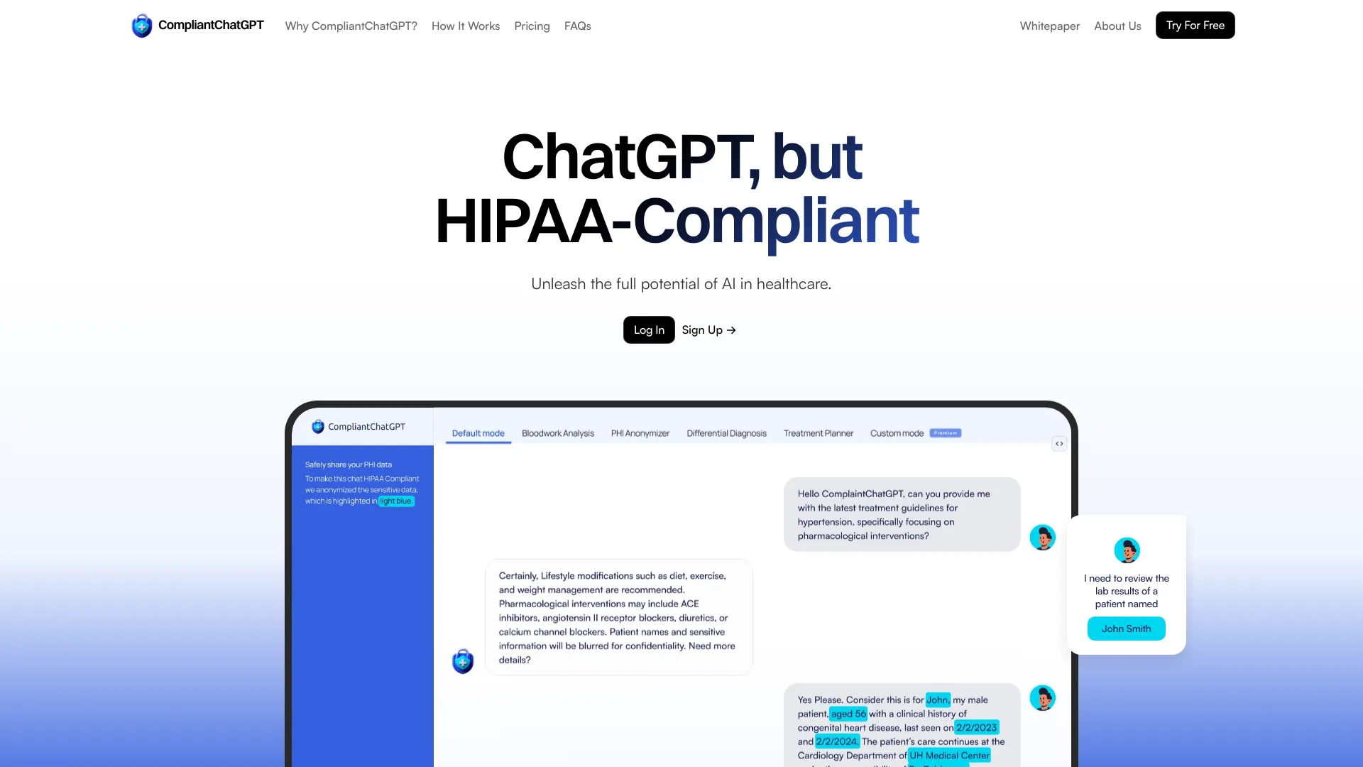 CompliantChatGPT screenshot