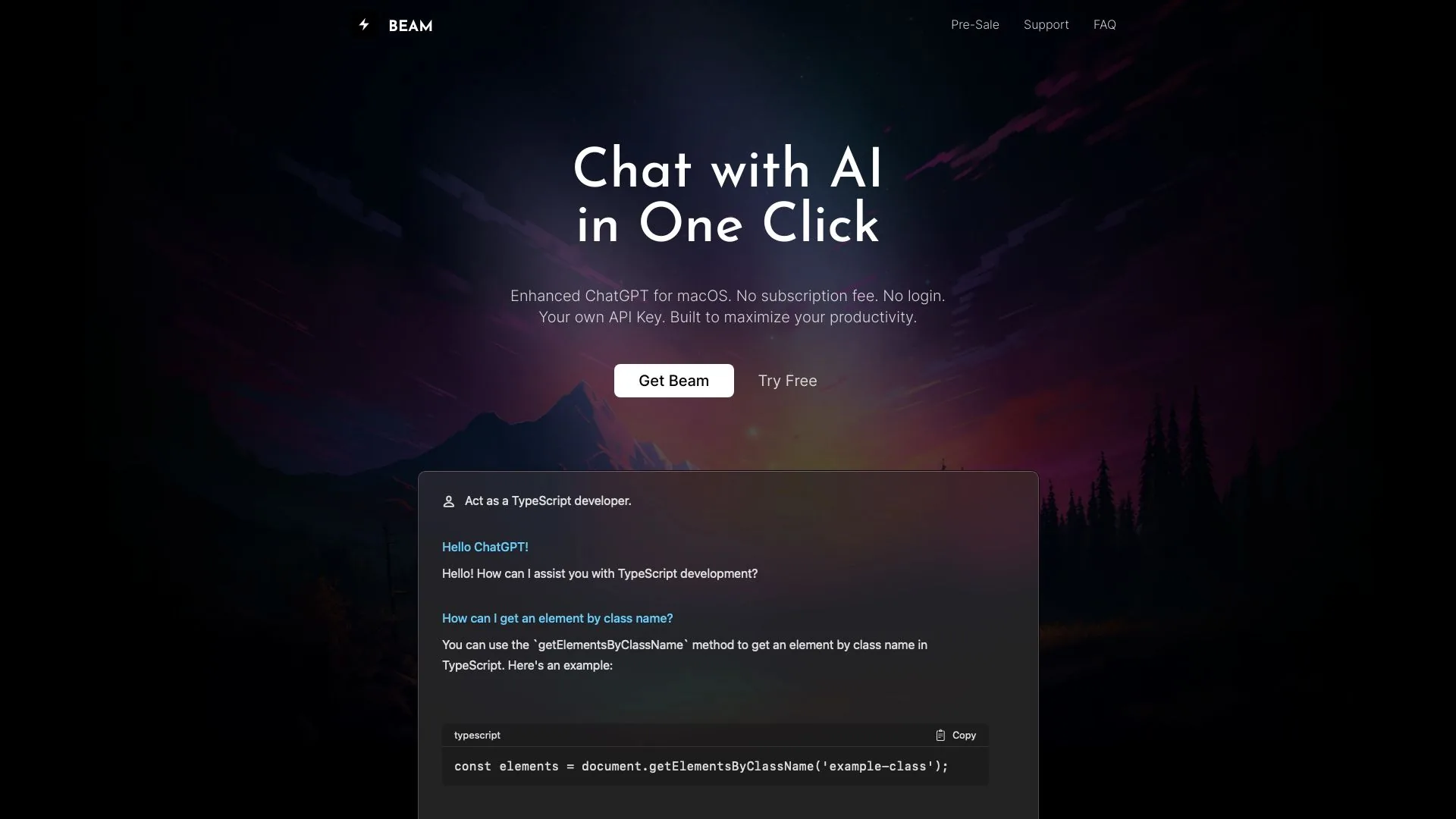 Beam - Efficient macOS Chat Interface screenshot